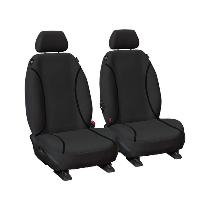 Mitsubishi Triton Dual Cab 2023-On TRADIES Front Black Heavy Duty Canvas Seat Cover