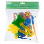 Sponge Brush And Stamp Set 19PCS