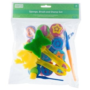 Sponge Brush And Stamp Set 19PCS