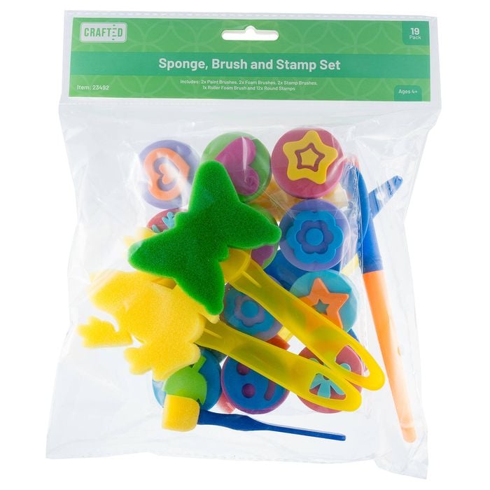 Sponge Brush And Stamp Set 19PCS