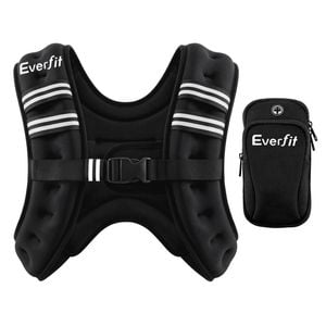 Everfit 5kg Weighted Vest Men Women, Reflective Running Vest With Armband Pouch