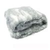 Sia Luxury Range Faux Fur Throw Rug 127 x 152 cm Silver Stripe Angora Rabbit