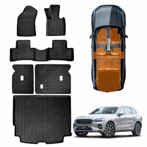 Floor Mat Boot Liner Back Seat Protector Combo for Volvo XC60 2017-Onwards Heavy Duty Kick Cover