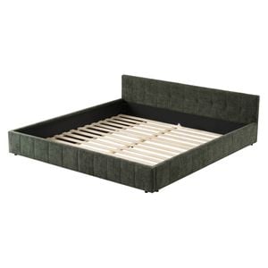 Artiss King Bed Frame Green Support Chenille Fabric