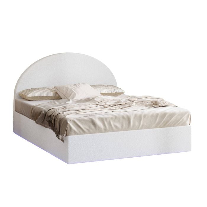 Oikiture Bed Frame Queen Size Gas Lift Storage Boucle