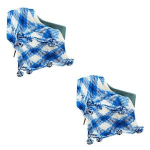 SOGA 2X 90x200cm Blue Deep Sea Gradient Dyed Throw Blanket