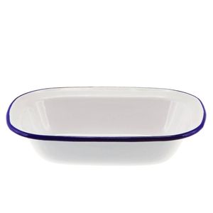 Falcon Oblong Pie Dish 20cm White & Blue