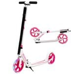 Costway Folding Kick Scooter Pro Stunt Adjustable Heigh w/Rear Break Pink