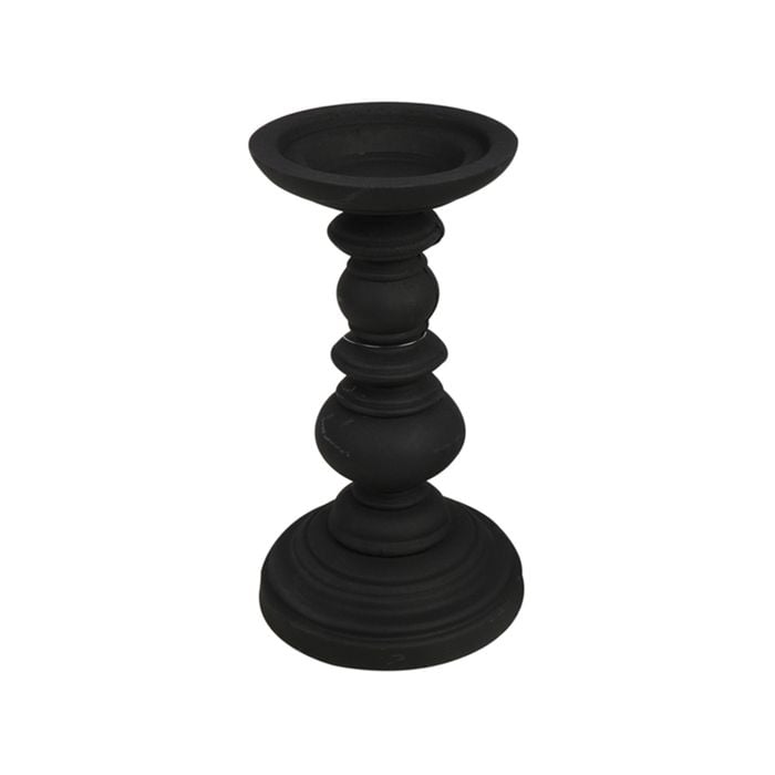 Maine & Crawford Kelli Mdf 20.5cm Taper Candle Holder - Matte Black