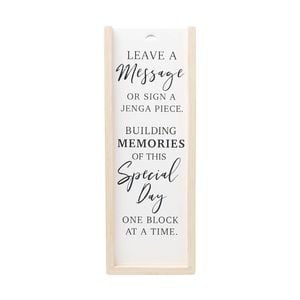 Wedding Wooden 26.5x10cm Signature Blocks Event Decor - Cream