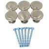 Ikonic Brushed Nickel Cupboard Knob Set - 6 Piece