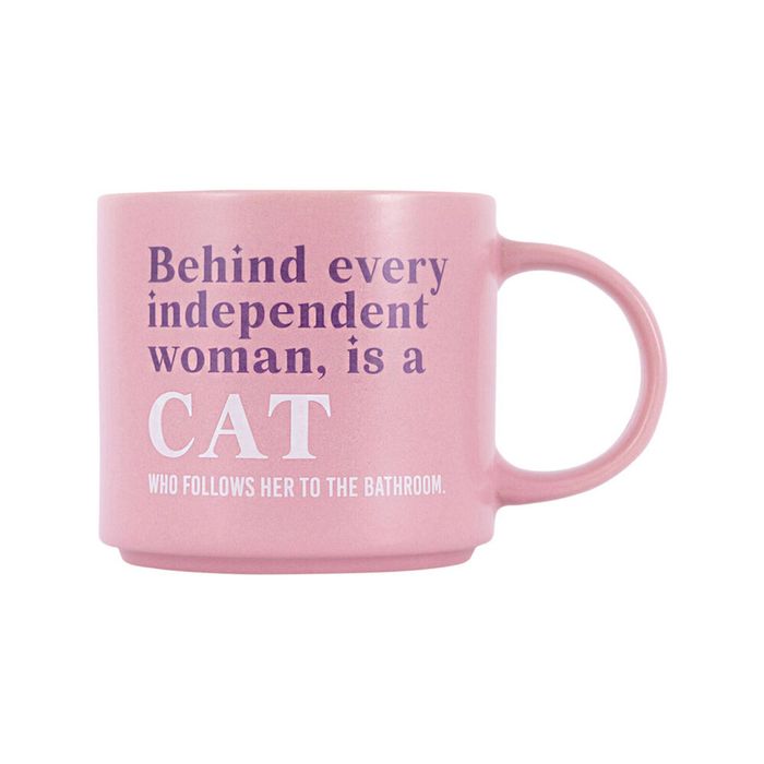 Splosh Cheeky Cat Ceramic Coffee/Tea Home/Office Mug Drinkware 9x13.5cm Pink