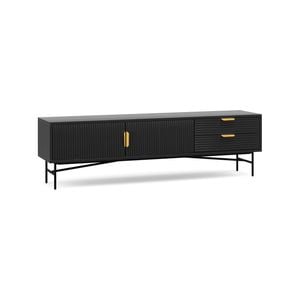 Kina 180cm Black Oak Ripple Slatted TV Entertainment Unit