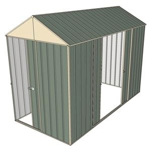 Build-a-Shed 1.5 x 3.0 x 2.3m Front Gable Single Sliding and Double Sliding Door Shed - Green