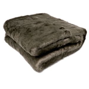 Faux Fur Animal Assorted Throw Rug Fur Taupe