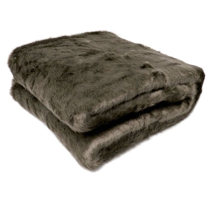 Faux Fur Animal Assorted Throw Rug Fur Taupe