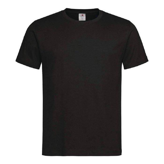 Nisbets Essentials Unisex T-Shirts Plain Black Cotton XL Pack of 2