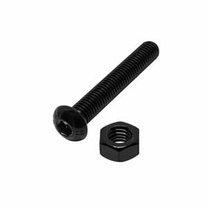 Pinnacle M8 x 65mm Black Ruspert® Round Head Bolts And Nuts - 2 Pack