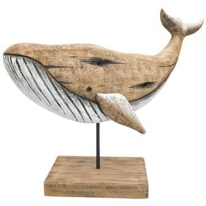 Urban Wooden Drift Whale Table Decorative Ornament 37x50cm Natural