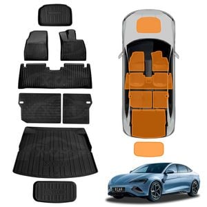 3D Floor Mats Boot Liner Set for BYD Seal 2023-Onwards Kick Mats Trunk Toolbox Cargo Back Seat Cover