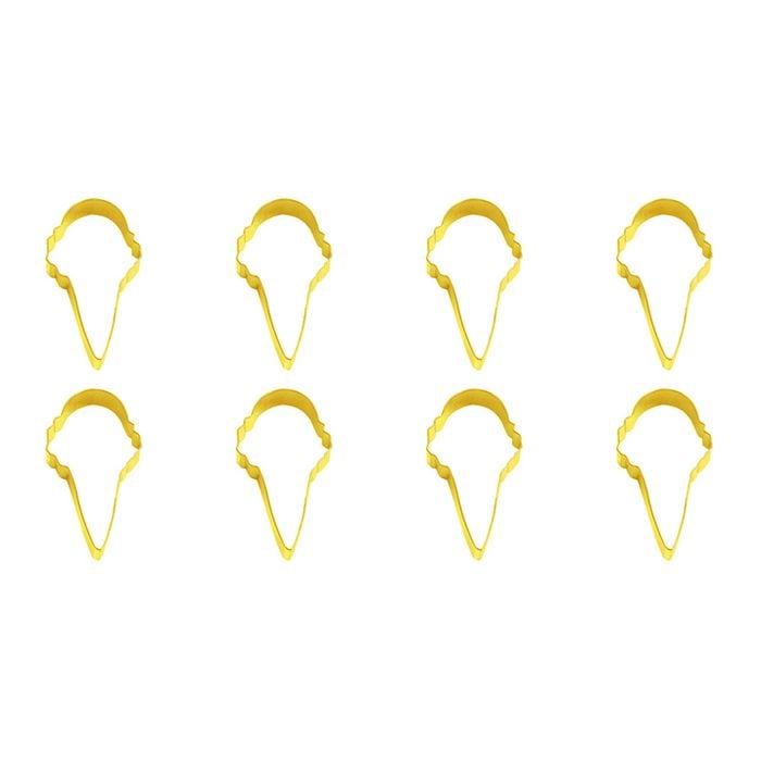 8PK R&M Ice Cream Cone Cookie Cutter Polyresin Coated Steel 10cm - Yellow