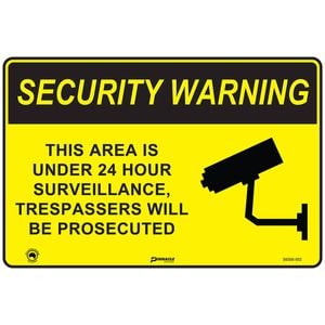 Pinnacle 600 x 400mm Poly Security Warning 24 Hour Surveillance Sign