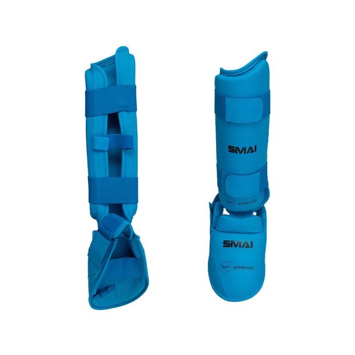 Smai Karate Shin Instep Guard - Wkf Approved - S / Blue