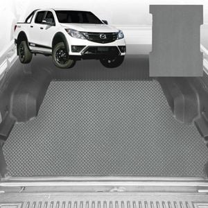 6D Diamond Ute Tub Mat for Mazda BT-50 Dual Cab (TF) 2020-Current (with Factory Plastic Tub Liner) - Grey