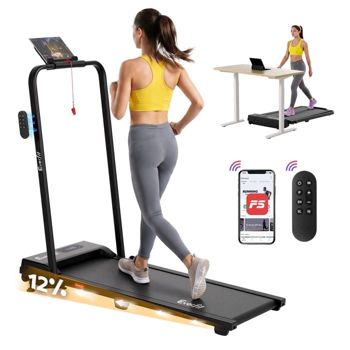 Everfit 3 In 1 Walking Pad Treadmill 12% Incline Under Desk Foldable For Home With 38cm Belt