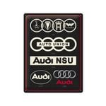 Nostalgic-Art Large Sign Audi  Logo Evolution