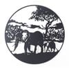 P&P 80×1×80cm Black Elephant Metal Wall Decor for Living Rooms, Bedrooms & Offices, Stunning Elephant Art