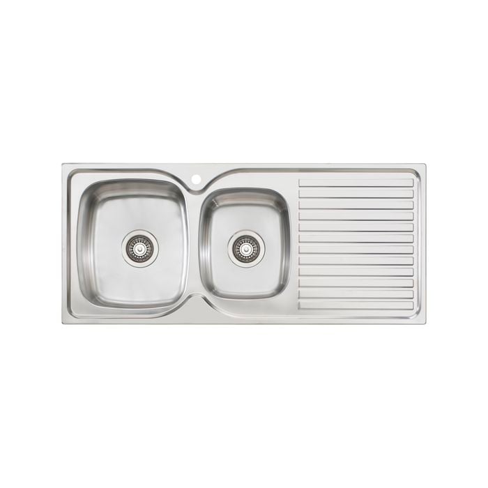 Oliveri Stainless Steel Regency 1 And 3/4 LH Bowl Topmount Sink With Drainer