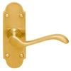 Delf 120mm Polished Brass Kensington Short Plate Lever Latch Set