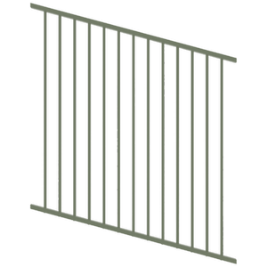 ProtectorAl 0350-1200W x 1200H Pale Eucalypt Flat Top Square Picket Pool Fence Panel Raked Up to 15º