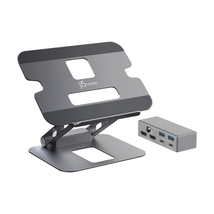 J5create 7 Port Multi-angle Foldable Laptop/tablet Stand W/dock Aluminium 16in