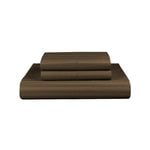 Dreamfields King Chocolate 1000TC Microfibre 1cm Stripe Soft Quilt Doona Duvet Cover Set