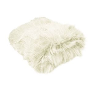 Radisson Angora Cream Luxury Long Hair Faux Fur Throw Rug 127 x 152 cm