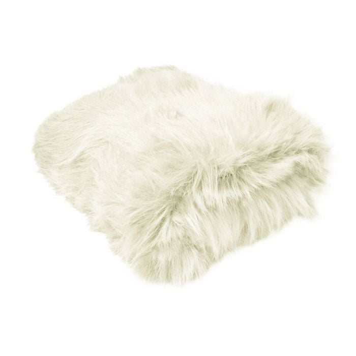 Radisson Angora Cream Luxury Long Hair Faux Fur Throw Rug 127 x 152 cm