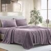 Ardor Boudoir Queen Teddy Fleece Bed Sheet w/ Pillowcase Set - Mauve