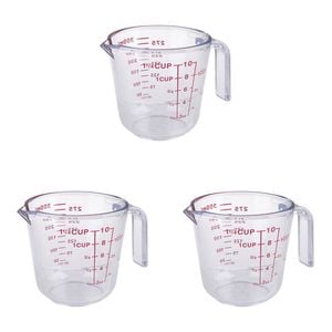3PK Appetito 1 1/4 Cup Plastic Measure Jug Home Kitchen Cooking