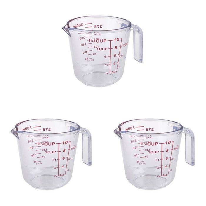 3PK Appetito 1 1/4 Cup Plastic Measure Jug Home Kitchen Cooking