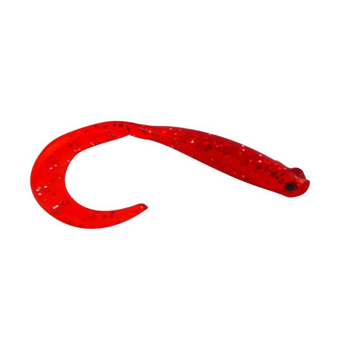 Swimerz 100mm Vibro Tail Red Glitter Scented, 5 Pack