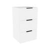 Lugna 768 x 450 x 380mm White 3 Drawer Storage Cabinet - White
