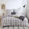 Fabric Fantastic Super King Size Rylee Grey Check Seersucker Quilt/Doona/Duvet Cover Set