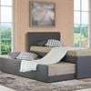 Istyle Selina King Single Trundle Storage Bed Frame Fabric Grey