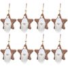 8PK Urban Fabric Tomte Santa Head Hanging Decoration 10cm Bisque/Brown Assorted