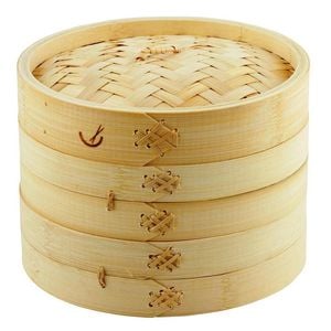 Davis & Waddell 20cm 2 Tier Asian Bamboo Dumpling/Dim Sum/Vegetable/Food Steamer
