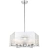 Telbix Pelion Modern Pendant Hanging Lamp Light Metal Glass Chrome Clear Polished Chrome