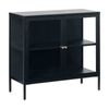 CARMEL 90cm 2 Glass Doors Sideboard Modern Furniture - Black