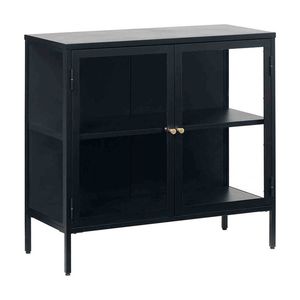 CARMEL 90cm 2 Glass Doors Sideboard Modern Furniture - Black